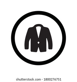 men's black jacket. Formal coat icon design.