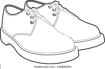 Men's black shoes- vector illustration.