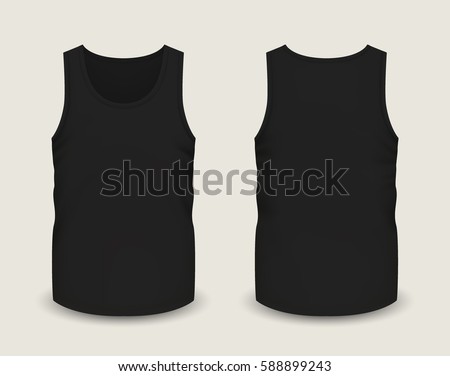 Download Mens Black Sleeveless Tank Front Back Stock Vector ...