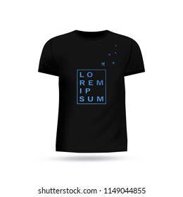 Men's black t-shirt design template with custom logo. Mock up template tshirt for design print
Blank white T-shirt template
