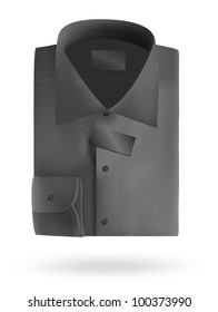 Men's blank black folded shirt.