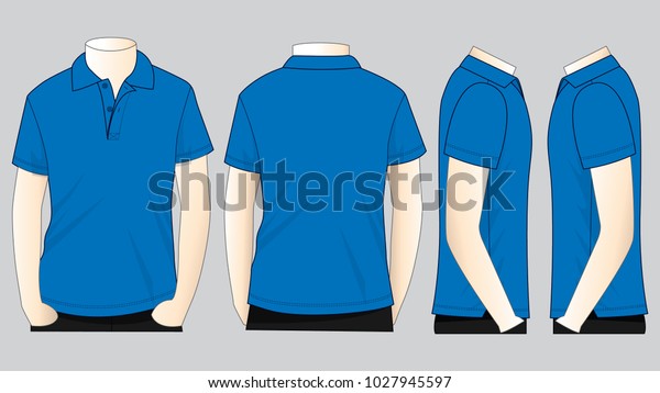 Mens Blank Blue Polo Shirt Vector Stock Vector (Royalty Free ...