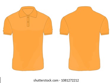 Men's Blank cream Polo Shirt, Front and Back Design Template