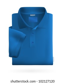 Men's blank folded polo shirt.