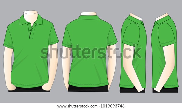 Mens Blank Green Polo Shirt Vector Stock Vector (Royalty Free) 1019093746