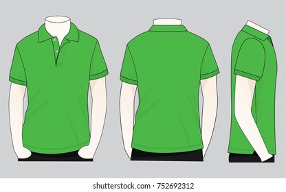 Mens Blank Green Short Sleeve Polo Stock Vector (Royalty Free ...