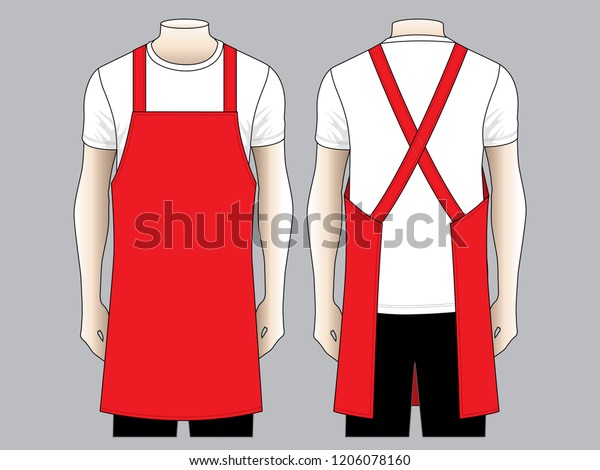Mens Blank Red Apron Vector Templatefront Stock Vector (Royalty Free ...