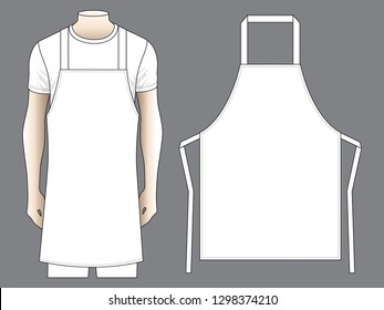 Mens Blank White Apron Pattern Template Stock Vector (Royalty Free ...