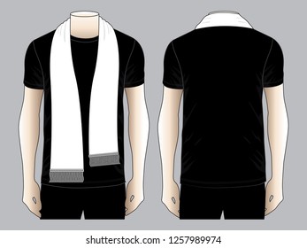 Men's Blank White Soccer Fans Cheers Scarf Vector For Template.