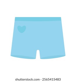 Men's blue briefs with a heart isolated on a white background. Simply drawn minimalistic men's briefs