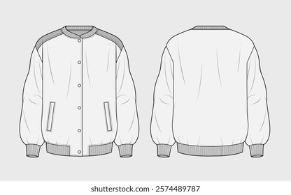 Mens bomber jacket vector sketch