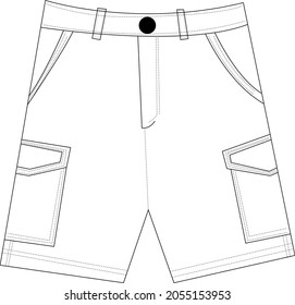 Men's Bone Flats Shorts dress vector mockup design