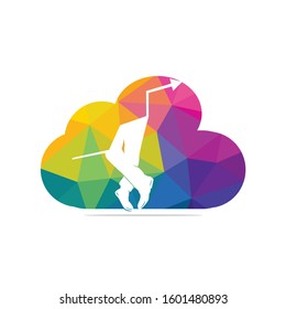 Men`s boot fashion  logo design  a man who stand free. boot logo design vector.