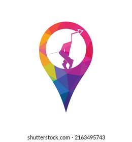 Men`s boot fashion  logo design  a man who stand free. boot logo design vector.