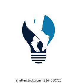 Men`s boot fashion  logo design  a man who stand free. boot logo design vector.