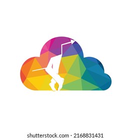 Men`s boot fashion  logo design  a man who stand free. boot logo design vector.