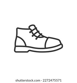 men's boots, linear icon. Line with editable stroke