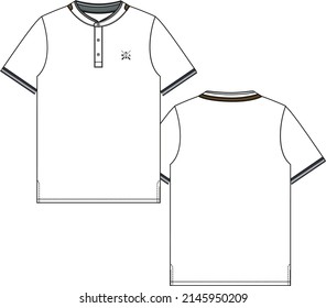 Men's boy's mock up polo-shirt with stand collar 