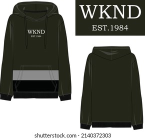 Men's boy's outdoor colorblock stylish hoodie with typography slogan 