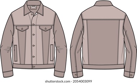 MENS BOYS RIDER AND DIGITAL JACKETS OVERCOAT AND TRUCKER WITH POCKETS SKETCH VECTOR