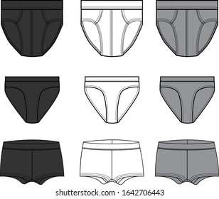 Men's Brief Fashion Flat Templates