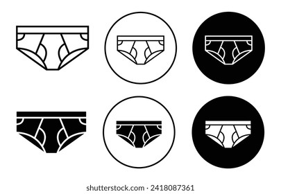 Mens Brief vector icon set collection. Mens Brief Outline flat Icon.