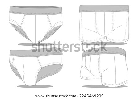 MEN'S BRIEFS AND BOXER VECTOR PANTS MOCKUP