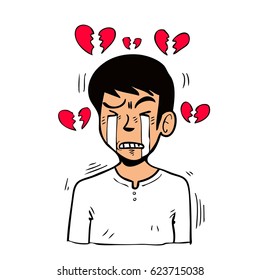 Men's broken heart