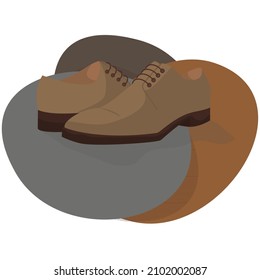 Calzado marrón y beige para hombres, imagen vectorial