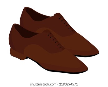 mens brown dance shoes, a pair of dance shoes vector illustration