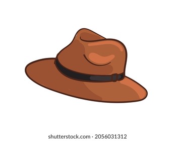 El sombrero marrón de los hombres. Ilustración vectorial.