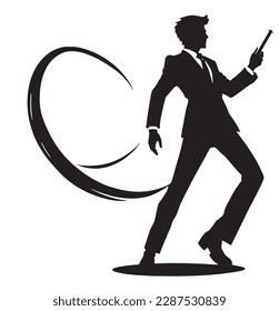 Men's Businessman Silhouette Vector for Professional Designs