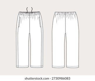Calça capri masculino, modelo vetor design plano