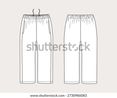 Men's capri pants, flat design vector template