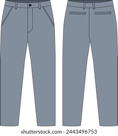 Pantalón chino casual de hombre delante y detrás