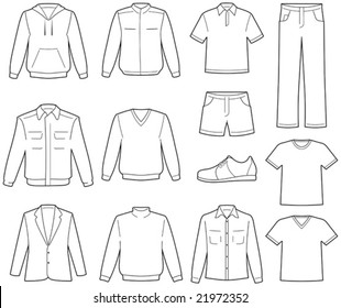 Men's casual clothes illustration