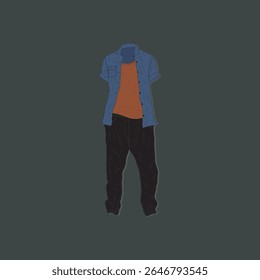 men's casual clothing style illustration. suitable for background or other design elements