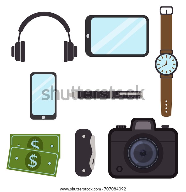 Mens Casual Outfits Accessory Grunge Business Stock Vector