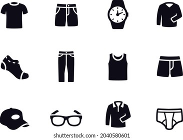 Mens Casual Wear Icons vector design 