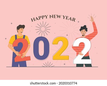 mens character celebrate christmas or new year happy new year 2022