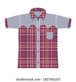 
Mens checked shirt vector design