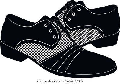 Men's classic leather shoe. Shoes logo. Transparent background. Vector illustration.