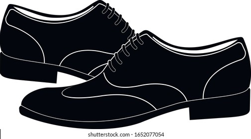 Men's classic leather shoe. Shoes logo. Transparent background. Vector illustration.