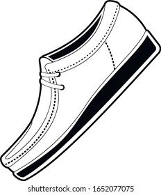 Men's classic leather shoe. Shoes logo. Transparent background. Vector illustration.