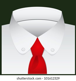 Men's classic shirt with a semi round collar and buttons. vector illustration.