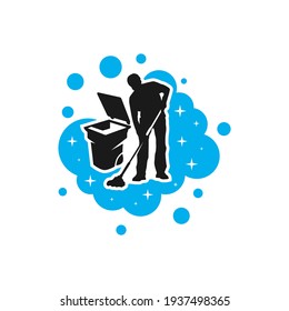 Men's cleaning service modern logo design