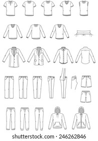 Men's clothes, Garment illustration, vector