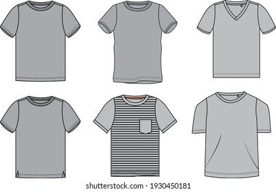 Men's clothes, short sleeve garment t-shirt illustration, Vector.