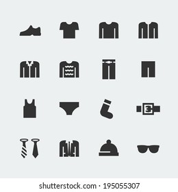 Men's clothes vector mini icons set