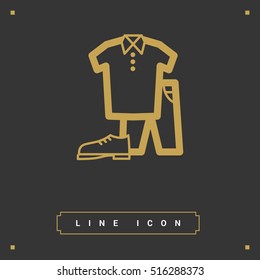 Men's clothing isolated single linear icon for websites and mobile minimalistic flat design.